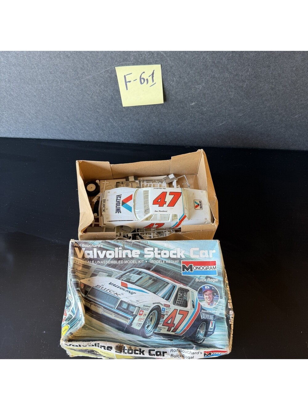 Vintage 1985 Monogram Ron Bouchard Valvoline Buick Regal 1/24 Model Kit F-6,1